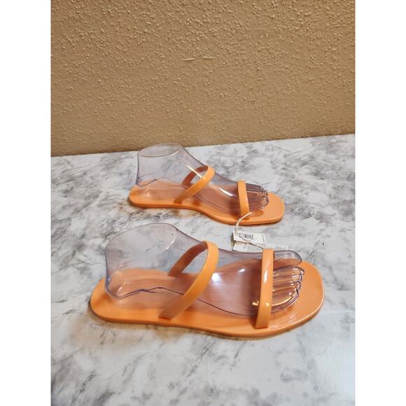 NWT Old Navy Women Sunshine Jelly Slide Sandals Orange Flat Size 9‎ - Picture 2 of 7